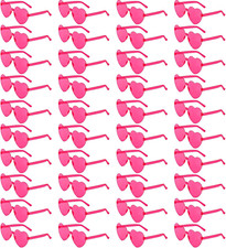 40 Pairs Heart Shaped Sunglasses Bulk, Colorful Rimless Fun Heart Sunglasses for