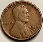 1924 S Lincoln Wheat Cent Penny VG Key Date Low Mintage San Francisco JC1793