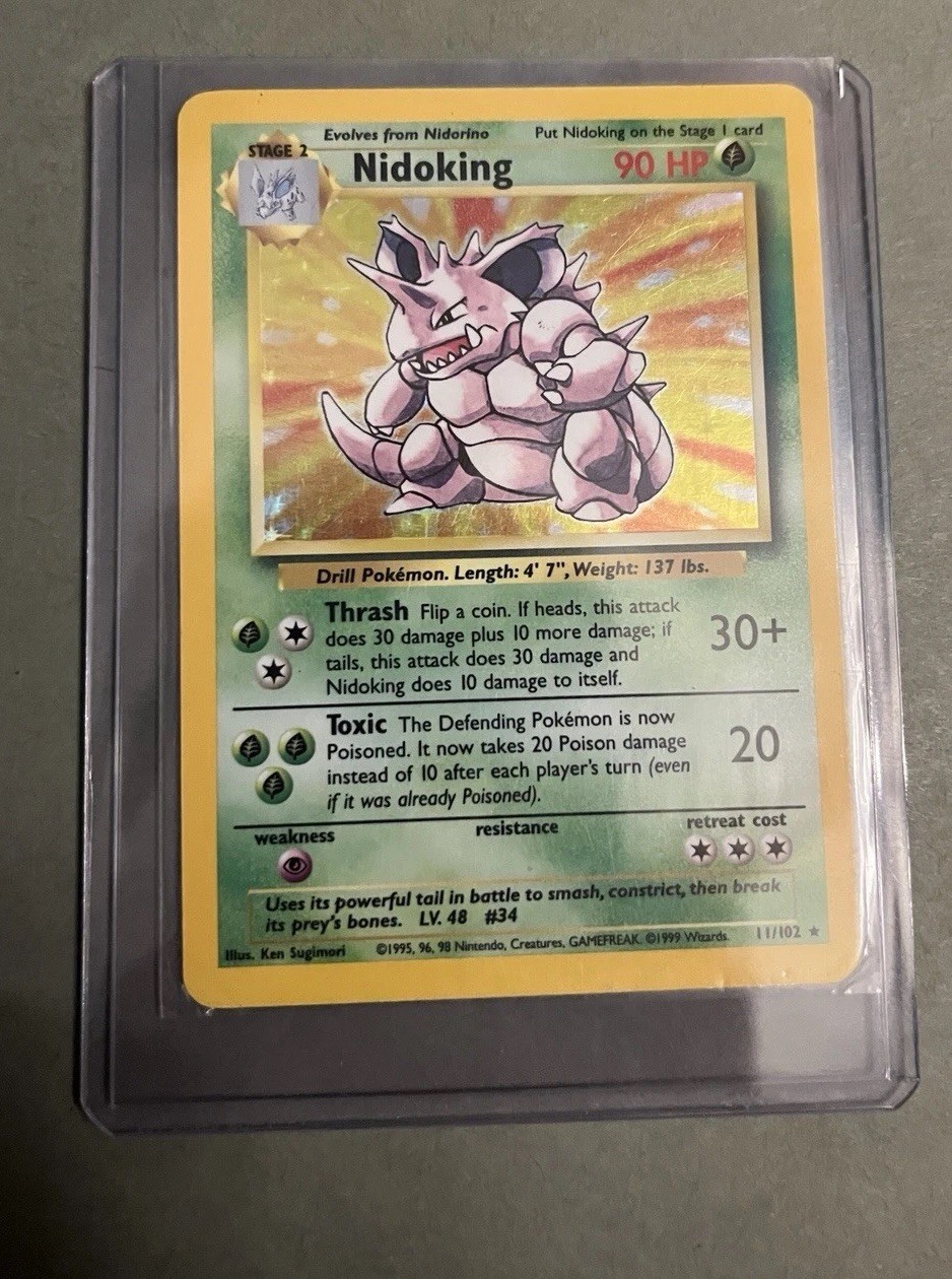 Pokémon TCG Nidoking 11/102 Base Set Holo Rare Unlimited Vintage 1999 Wotc NM