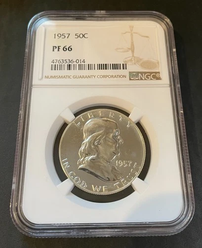 1957 Proof Franklin Half Dollar 50C NGC PF66 PR66 90% Silver