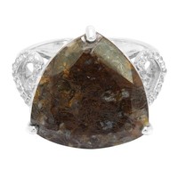Cavill Ring Dinosaurierquarz 10,35Ct Silber 925 WeißEr Topas Damen Schmuck-
