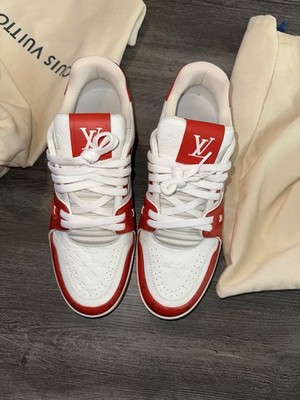 Louis Vuitton スニーカー 赤　ホワイト Louis Vuitton LV Trainer #54 Red White Virgil Abloh Sneaker Sz 8.5