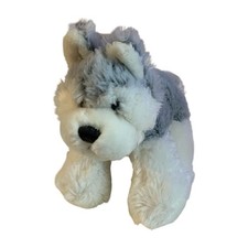 WEBKINS Ganz Husky Plush Dog HM 120 Soft Stuffed Puppy NO CODE 7 Gray White