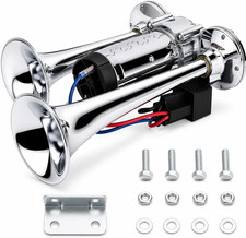 600DB Super Loud Dual Electric Air Horns Kit for Vehicles - with Compressor, App