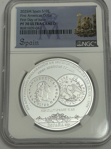 2025M Spain S10E First American Dollar First Day Of Issue PF 70 Ultra ...