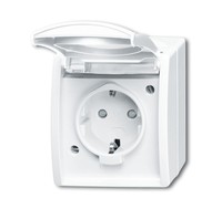 BUSCH JAEGER 2CKA002083A0843 20 EBW-54 - CEE 7/3 - 2P+E - White - IP44 - 250V