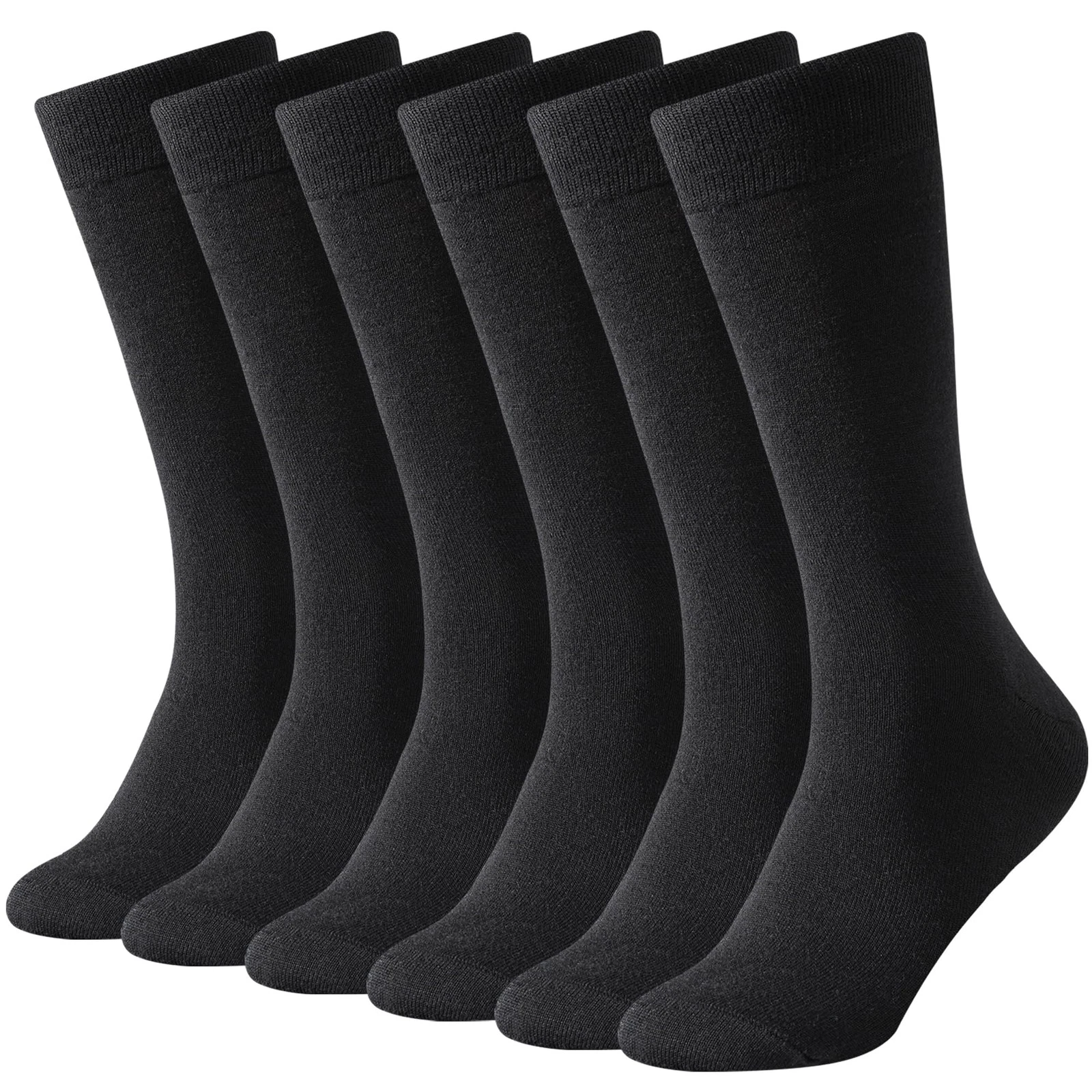 BONANGEL Thin Merino Wool Socks for Men, Mens Black Winter 6-12, 3pairs-black