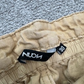 NUON Paperbag Cargo Ankle Pants Women 30 Tan Brown High Rise Cotton Casual 26x26