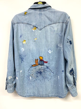 Levi  s Patchwork Denim Shirt M/L Embroidered Little Prince Distressed Shirt
