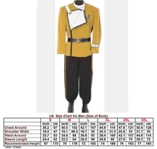 Star Trek Wrath of Khan Starfleet Yellow Set Cosplay Costume Halloween Hot S-3XL