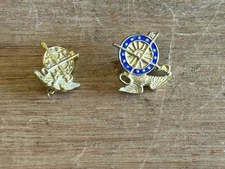 US Army Quartermaster Insignia Pin Enlisted Officer Lot Crossed Sword Key Eagle