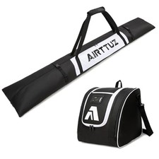Ski Bag and Boot Bag Combo, Water-Resistant Ski Boot Travel Bag Fit blk/white