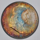 1962-D 50C Franklin Half Dollar Uncirculated - Lovely Dual Sided Toning F4