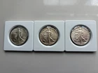 1944- P-D & S  Walking Liberty Half Dollars--Beautiful AU Coins