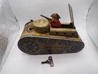 Vintage Marx Wind Up Tin Toy Tank With Key Works