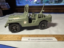 Vintage 1960's Processed Plastics Toy US Army Jeep Machine Gun Military Tim Mee