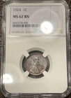 1924 Lincoln Wheat Cent Penny 1c NGC MS62 BN Brown