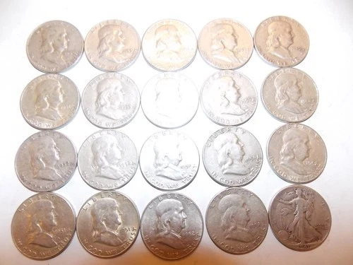 $10 1941-1954 silver Half-Dollars - 90% Silver 20-Coin Roll - Silver Bullion