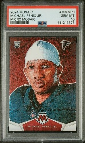 MICHAEL PENIX JR. #MM-MPJ 2024 PANINI MOSAIC MICRO MOSAIC RC PSA 10