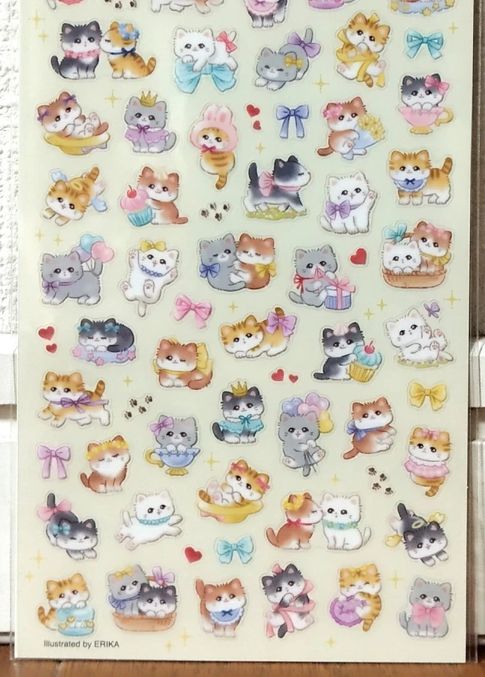 MIND WAVE Little Meuny Sticker Kawaii Animal Cat Kitty Kitten MADE IN JAPAN - Image 3 of 3