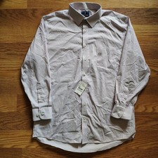 STAFFORD Smart Tech Men's L 16-16.5 32/33 Striped Button Down Dress Shirt NWT