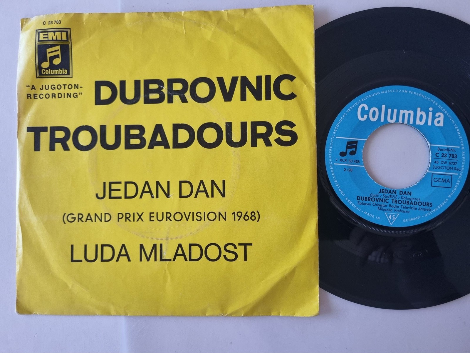 Dubrovnic Troubadours - Jedan Dan 7'' Vinyl Germany/ EUROVISION 1968