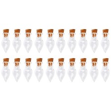 20pcs Empty Glass Bottles with Cork Clear Vials Pendant Charms Container