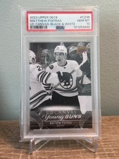 2023-24 Upper Deck Series 2 UD Canvas Black Young Guns Matthew Poitras PSA 10 RC