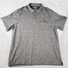 Duluth Trading Co Polo Mens XL Gray Relaxed Fit Zip Chest Pocket Performance