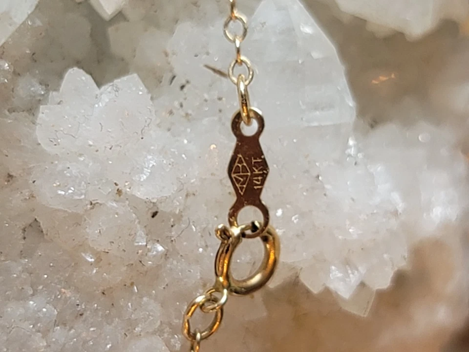 Ожерелье из желтого золота 14 карат цепочка Lariat «Y» 17,5 дюйма 2,3 грамма - Изображение 4 из 4