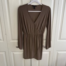 Forever 21 Long Sleeve V Neck Mini Dress Women’s Size Small Spring Boho 