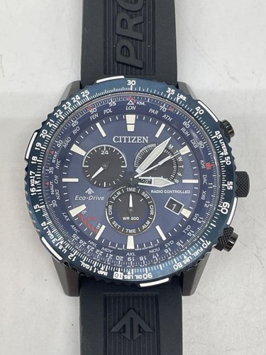 Montre Citizen Promaster Sky CB5006-02L - Chronographe Radio-solaire - Boîtier Bleu, Bracelet Noir - Neuf Avec étiquettes