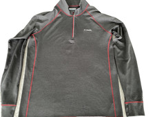 COLUMBIA OMNI SHADE 1/4 ZIP PULLOVER, GRAY/RED, SIZE: XL, PRE-OWN  FREE SHIP