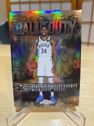 Giannis Antetokounmpo [Orange Refractor] #BD-4 2025 Topps Chrome Ball Of Duty card