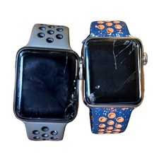 Lot of 2 Apple Watch Series 2 42mm  Series 3 42mm Nike - For Parts or Repair