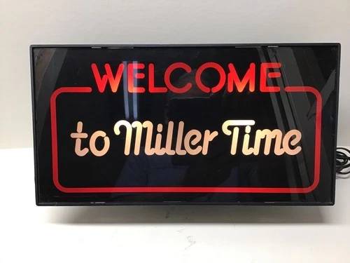 Vintage MILLER  Welcome To Miller Time Lighted Beer Sign