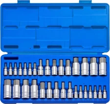 NEIKO 10288A Allen Hex Bit Socket Set, 32 Piece SAE and Metric 32 