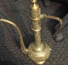 Brass Middle Eastern Engraved Dallah Coffee Pot Ewer Teapot Long Spout — photo 1
