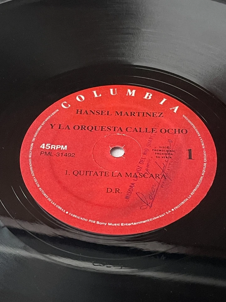 Hansel Martinez Y La Orquesta Calle Ocho – Quitate La Mascara 12", 45rpm Rare - Image 4 of 4