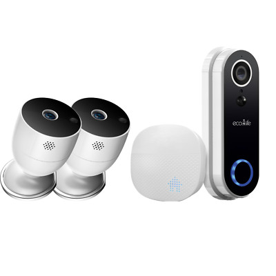 Eco4life 2PCs Smart Wireless Outdoor Battery Camera & Smart Video Doorbell Cam
