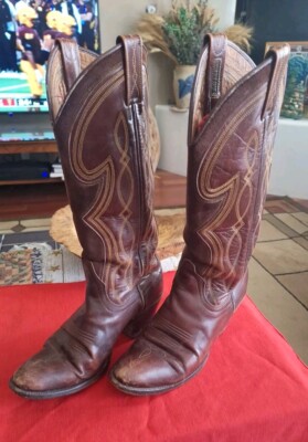 Size 5C WOMENS  DAN POST COWBOY Boots Spain 4424 Old Awesome Brown 14'' Tall 