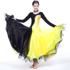 Latin Ballroom Dance Dress Modern Salsa Waltz Standard Long Dress N033 5 Colors