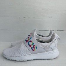 Adidas White Pink Rainbow Sneakers Women's 5 Slip On Lite Racer Adapt Stretch