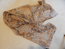 VTG 1980S LADIES LONG 15 X 60 CHIFFON  SCARF AZTEC DESIGN NO TAGS