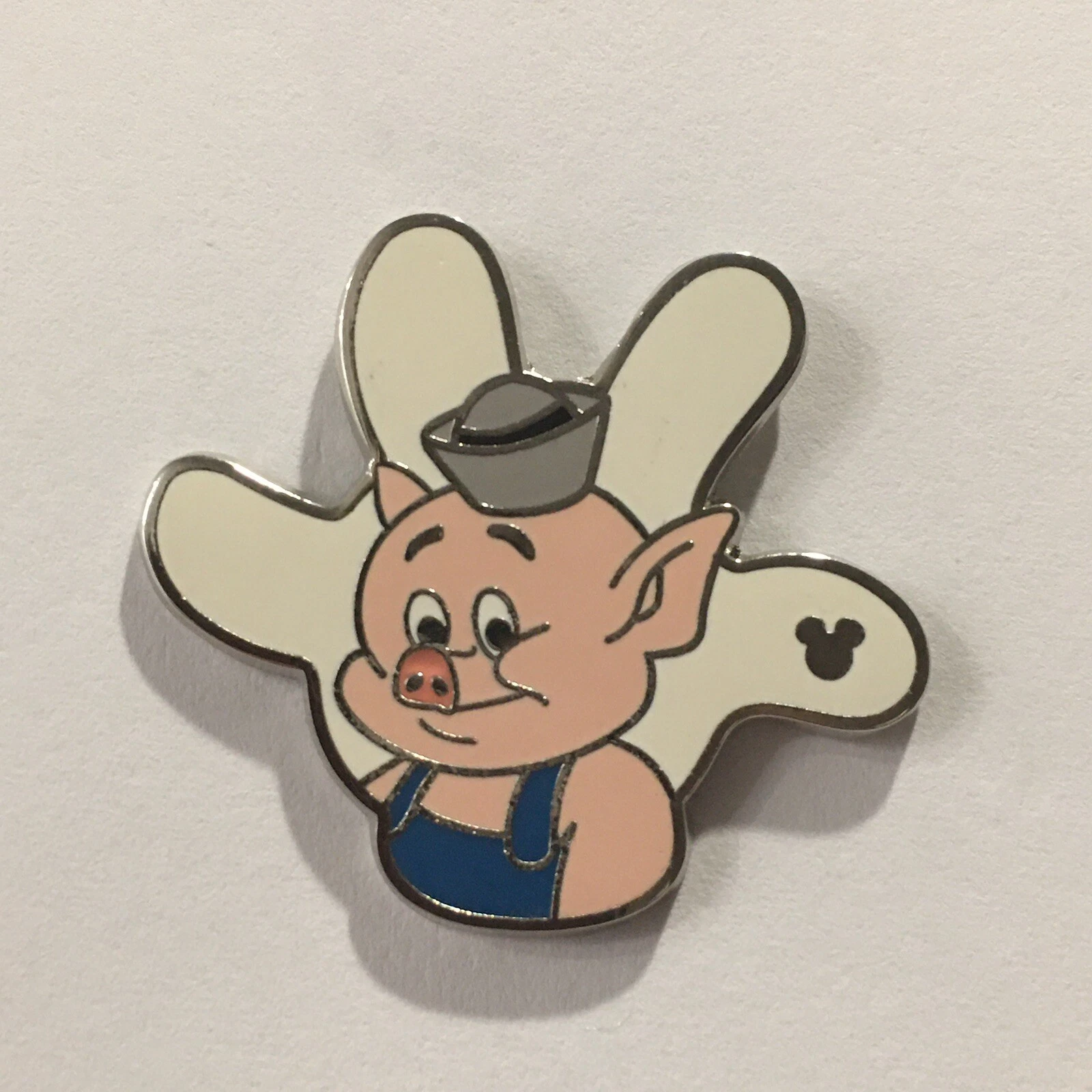 DIsney Hidden Mickey White Glove Silhouette Series Practical Pig Pin 97267