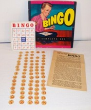 Vintage Whitman BINGO Game Set, Chipboard Chips  Cards