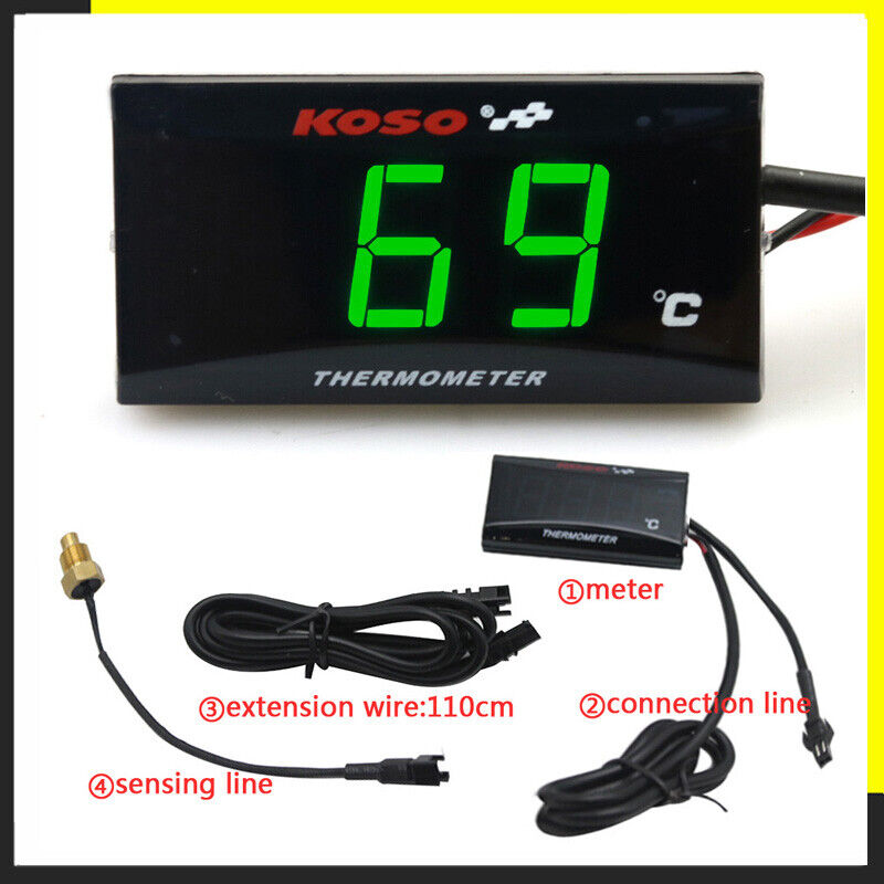 Koso temperature gauge Sensor LED Digital Water Temp GaugeThermometer Meter