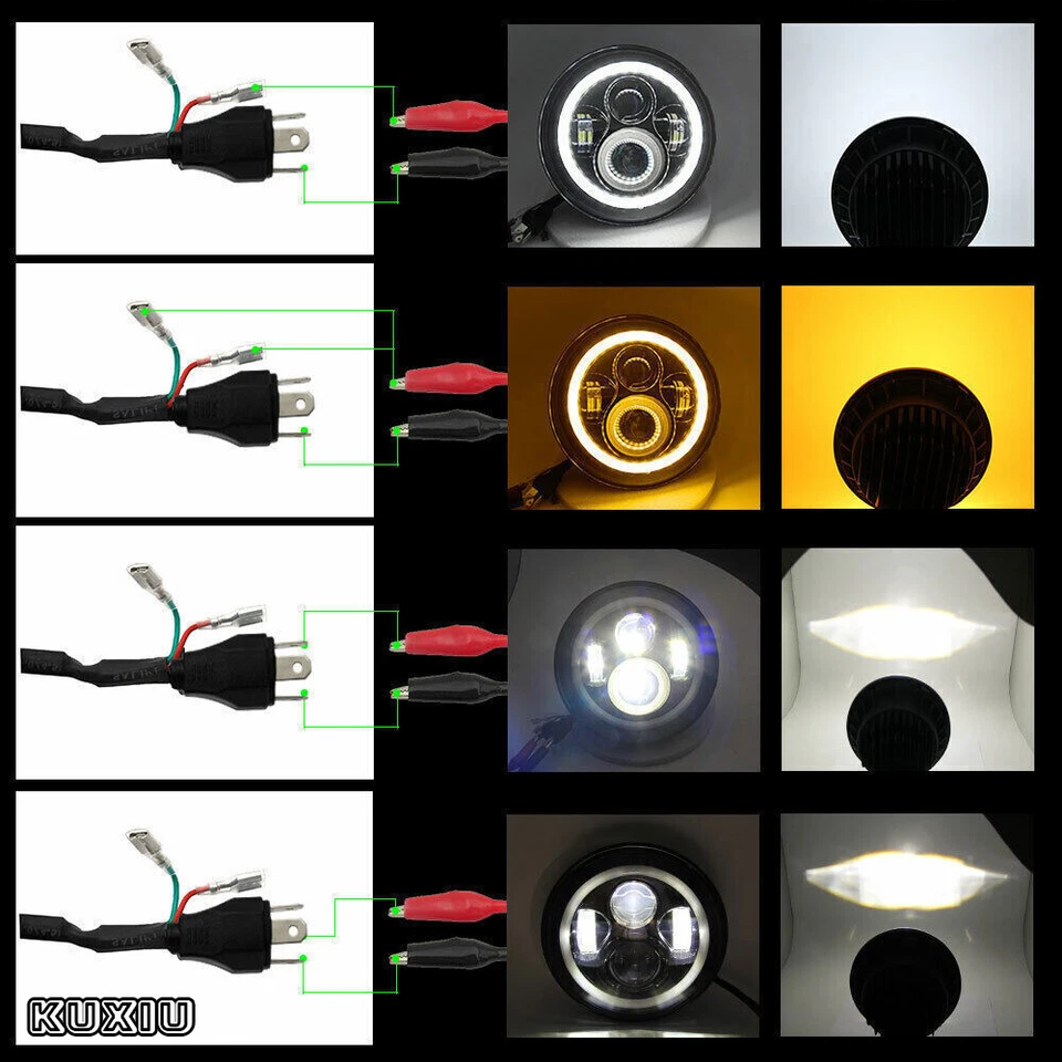 Faros LED redondos DOT 7" Halo Angel Eyes DRL para Land Rover Defender 90 y 110 Foto 2 de 4