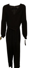 Maggy London Women's Black Jumpsuit US Sz 4 Long Sleeve Poly Spandex NEW w TAGS