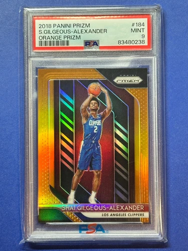 SHAI GILGEOUS-ALEXANDER 2018 Panini Prizm 4/49 ORANGE rookie PSA 9 Clippers #184